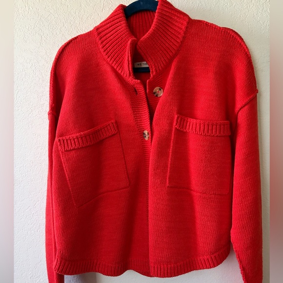 NWT Free People We the Free on the Isle Red Cardigan - Picture 5 of 9
